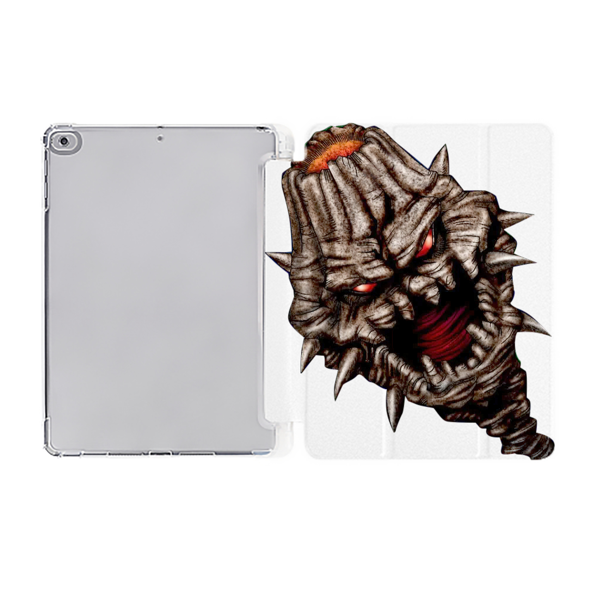 （画像用） 遊☆戯☆王 Yu-Gi-Oh! IPad ケース ペン収納付き 三つ折りスタンド PUレザー×シリコン 対応機種9.5/10.5/10.9インチ